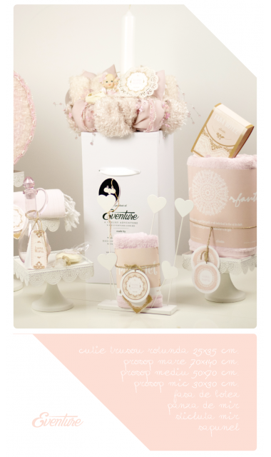 Lumanare de botez pentru fetita roz pudra, 65x4cm, Printesa 1